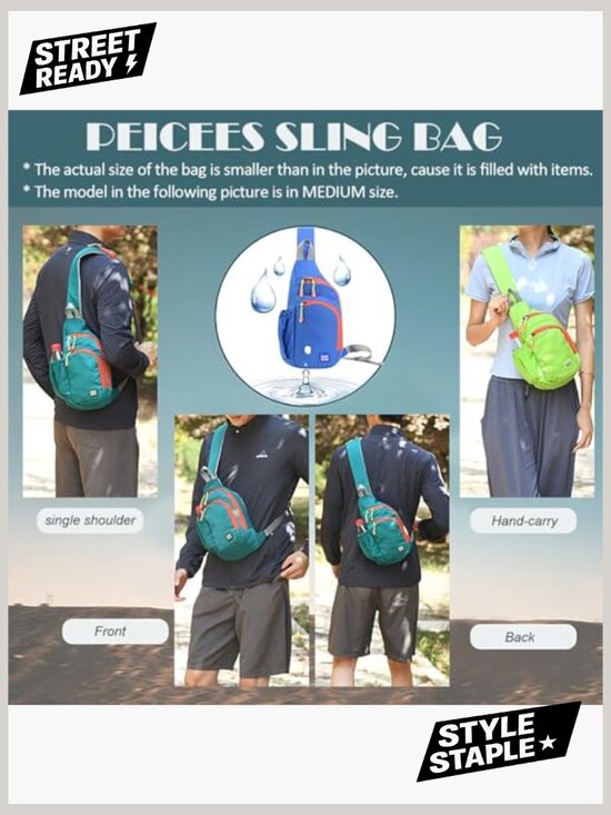 Waterproof Small Sling Backpack Unisex Crossbody Shoulder Bag Daypack main image 5